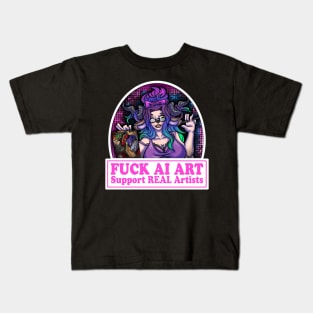 Fuck AI Art Kids T-Shirt